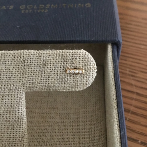 New Diamond Bar Earrings - Picture 7 of 9